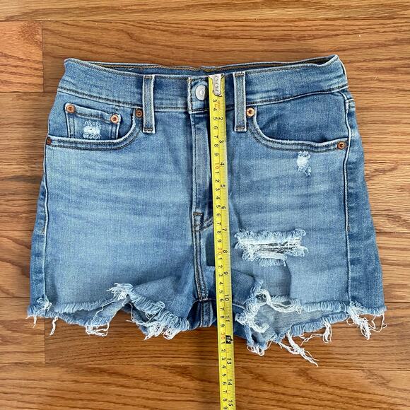Levi's Distressed High Rise Cut -Off Jean Micro Shorts Womens 26 Blue Casual - Picture 8 of 9